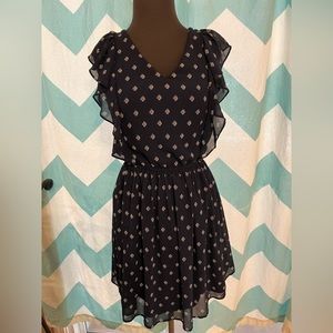Navy printed dress
